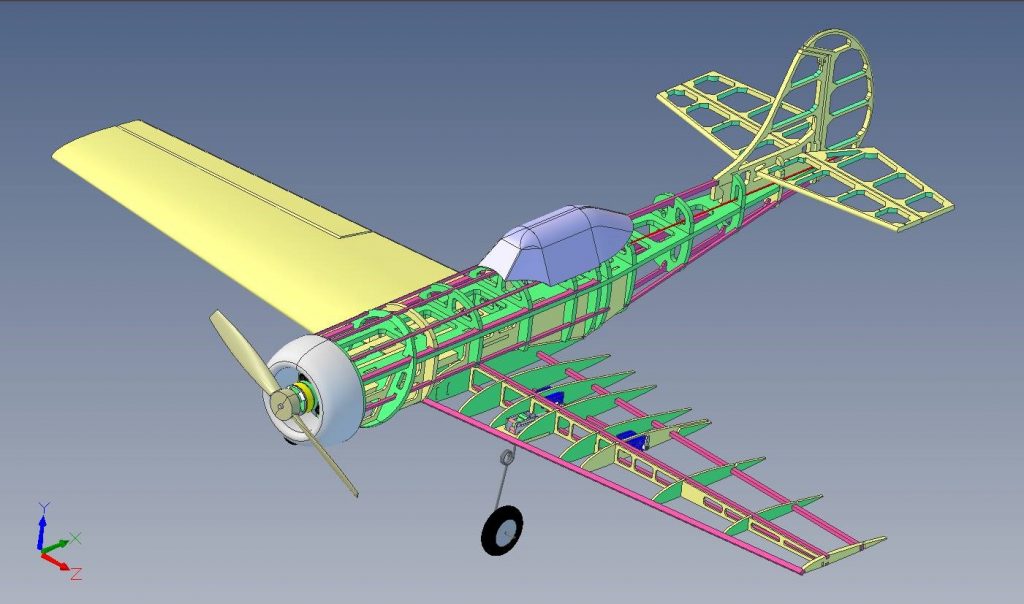 Model RC YAK 50 DEPRON zamodelowany na podstawie radzieckiego znaczka pocztowego z 1986 r.