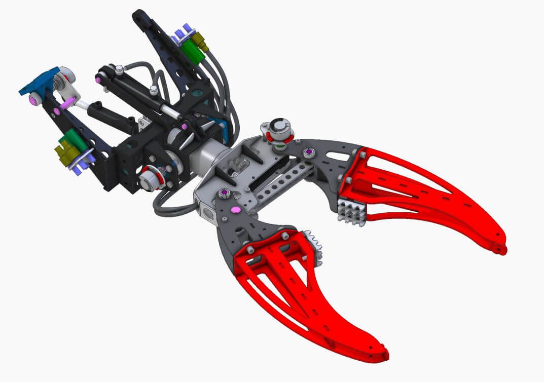 Konstrukcja ramienia robota chwytaka wykorzystująca blachę